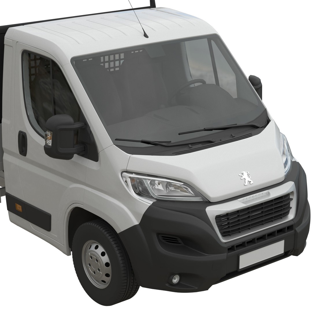 Peugeot Boxer 3D Model – Flatbed Commercial Vehicle, FBX, OBJ - View 8