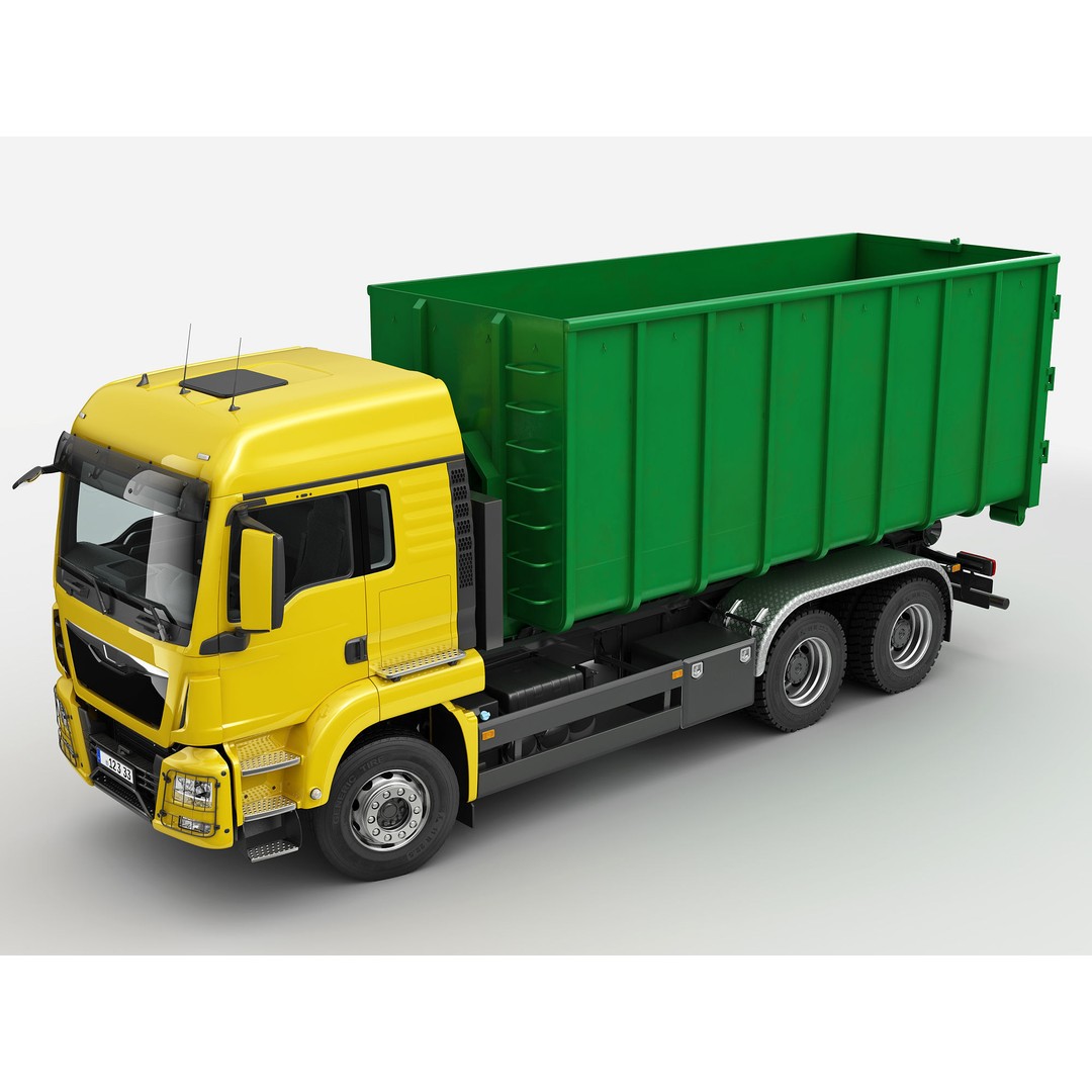 Multilift Truck 3D Model – Detailed Low Poly Vehicle, FBX, OBJ - View 11