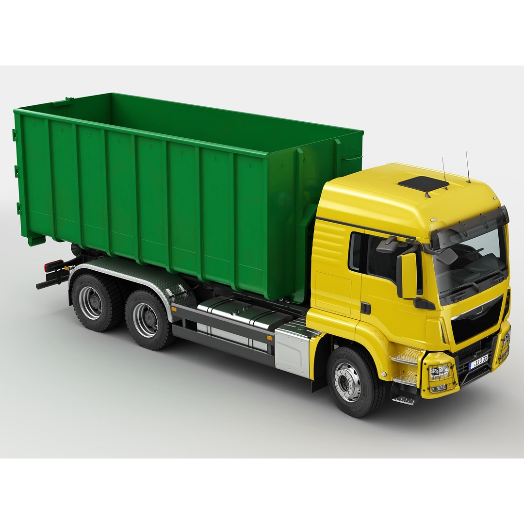 Multilift Truck 3D Model – Detailed Low Poly Vehicle, FBX, OBJ - View 14