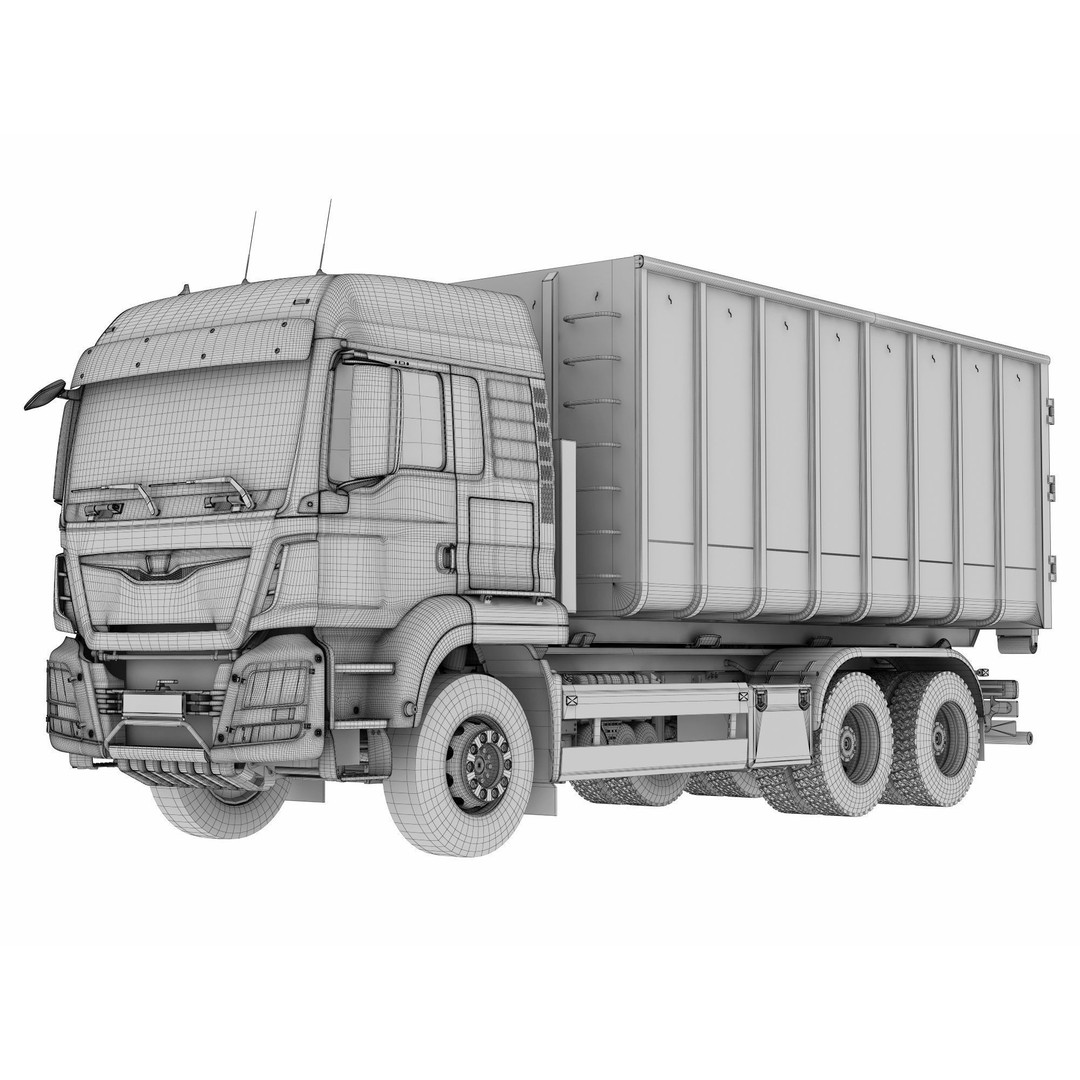 Multilift Truck 3D Model – Detailed Low Poly Vehicle, FBX, OBJ - View 24