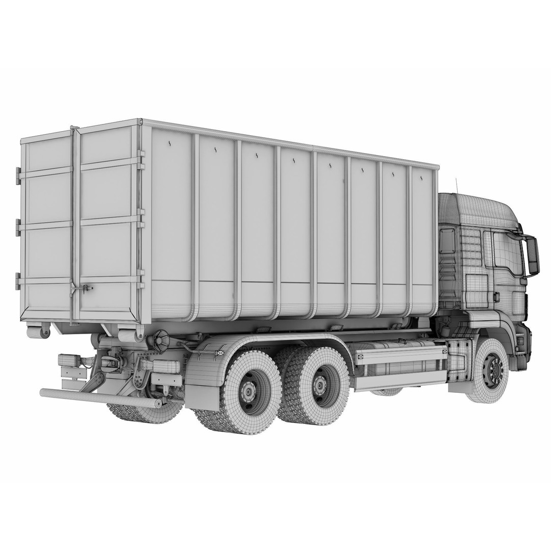 Multilift Truck 3D Model – Detailed Low Poly Vehicle, FBX, OBJ - View 25