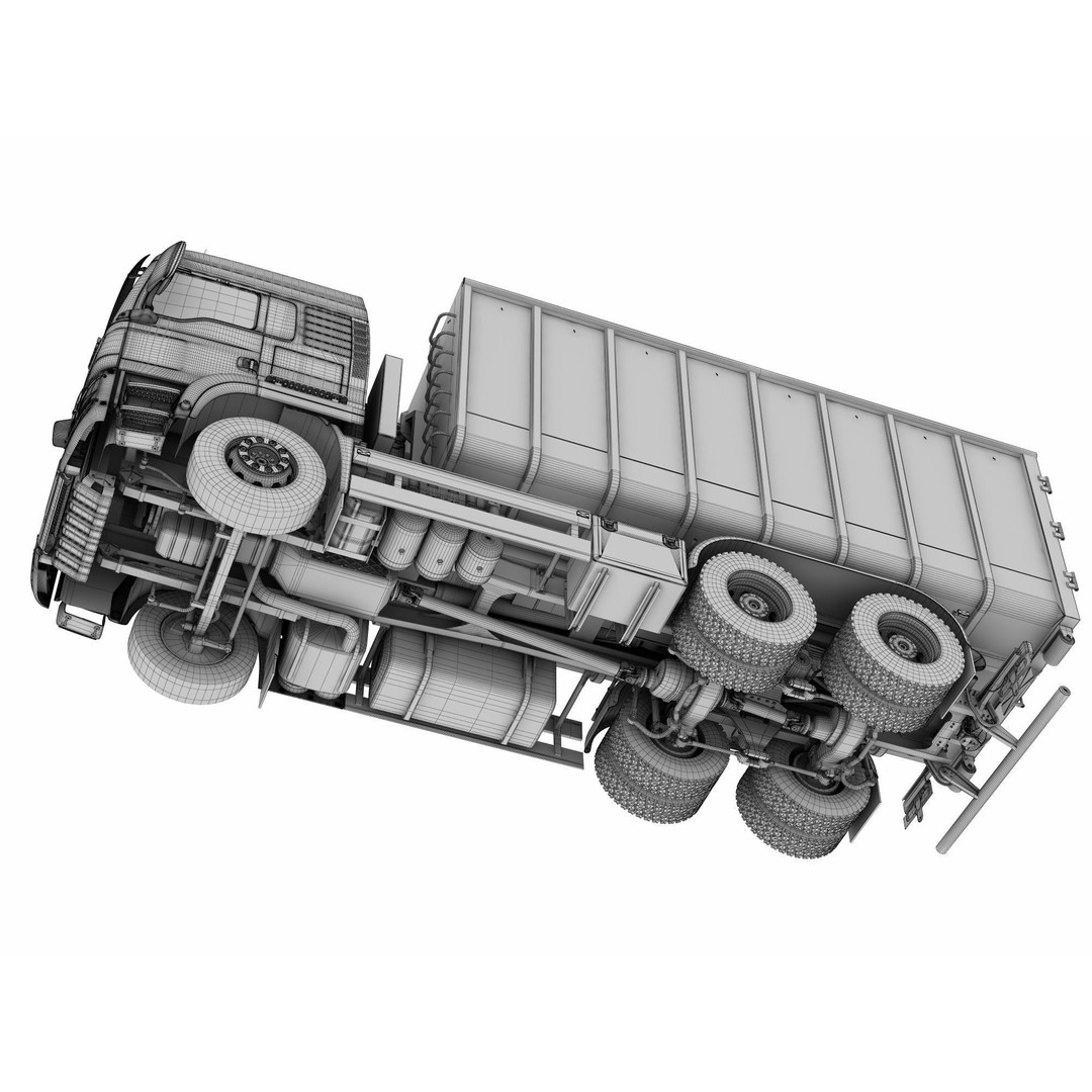 Multilift Truck 3D Model – Detailed Low Poly Vehicle, FBX, OBJ - View 26