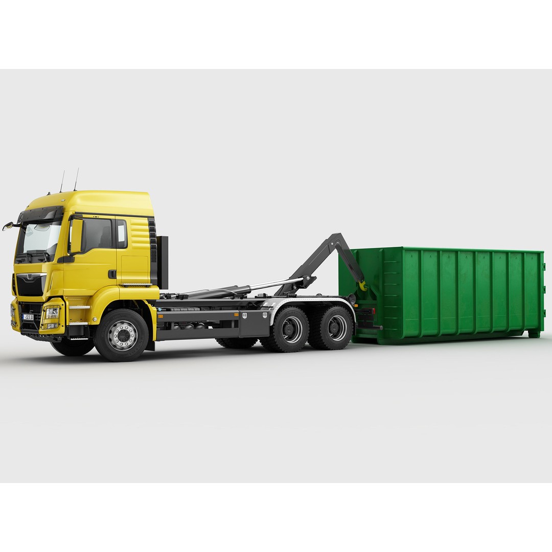 Multilift Truck 3D Model – Detailed Low Poly Vehicle, FBX, OBJ - View 6