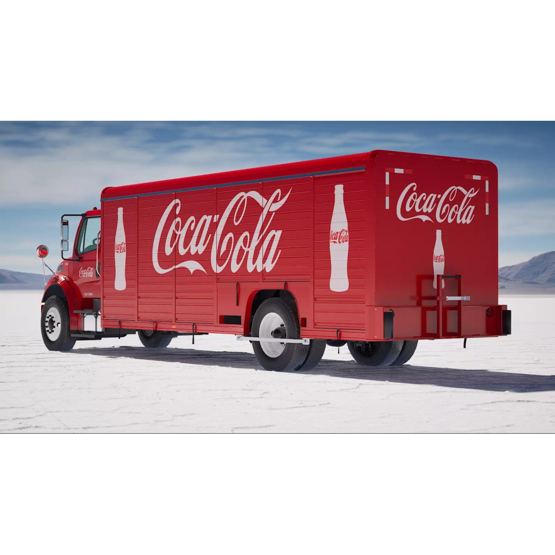 Freightliner M2 106 Beverage Truck 3D Model – Low Poly Game Asset, FBX
