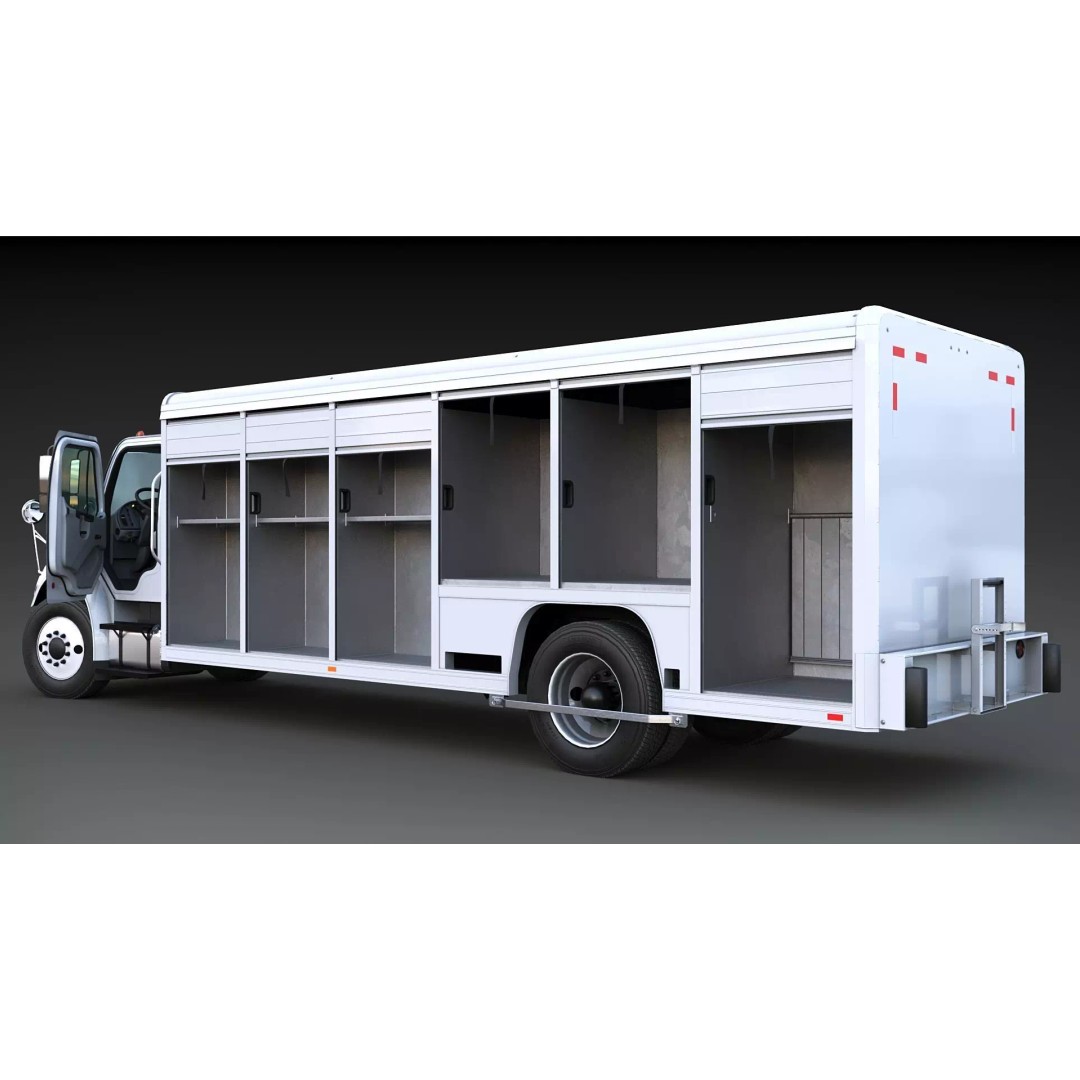 Freightliner M2 106 Beverage Truck 3D Model – Low Poly Game Asset, FBX - View 10