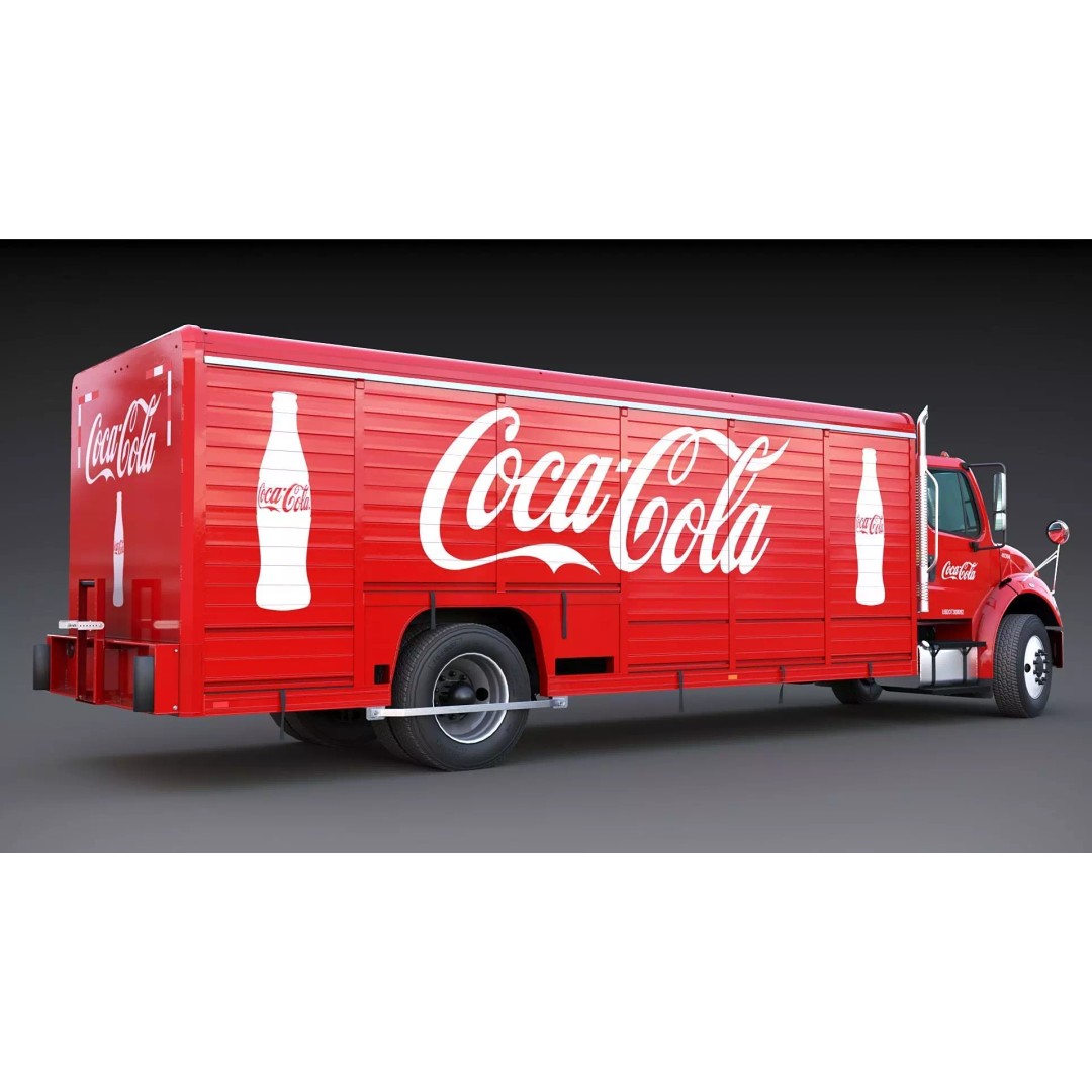 Freightliner M2 106 Beverage Truck 3D Model – Low Poly Game Asset, FBX - View 12