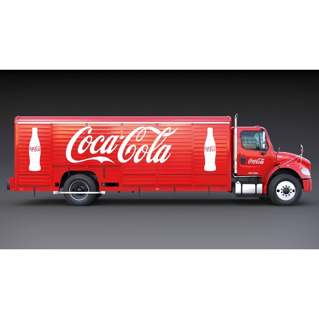 Freightliner M2 106 Beverage Truck 3D Model – Low Poly Game Asset, FBX - View 13