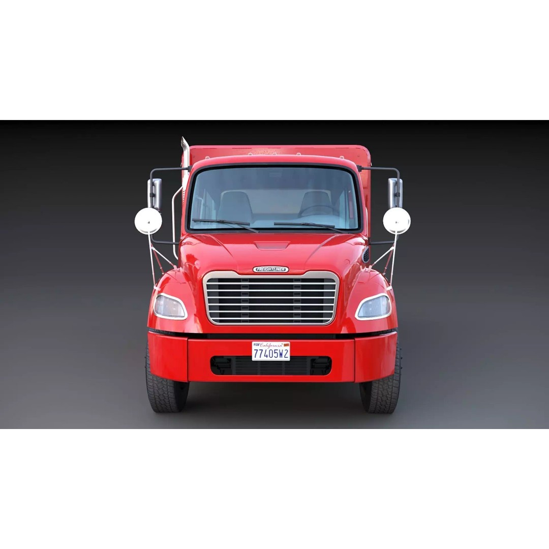 Freightliner M2 106 Beverage Truck 3D Model – Low Poly Game Asset, FBX - View 15
