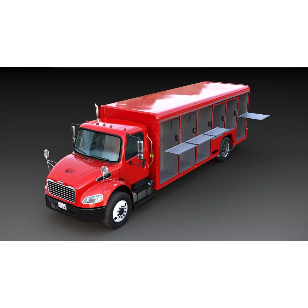 Freightliner M2 106 Beverage Truck 3D Model – Low Poly Game Asset, FBX - View 19