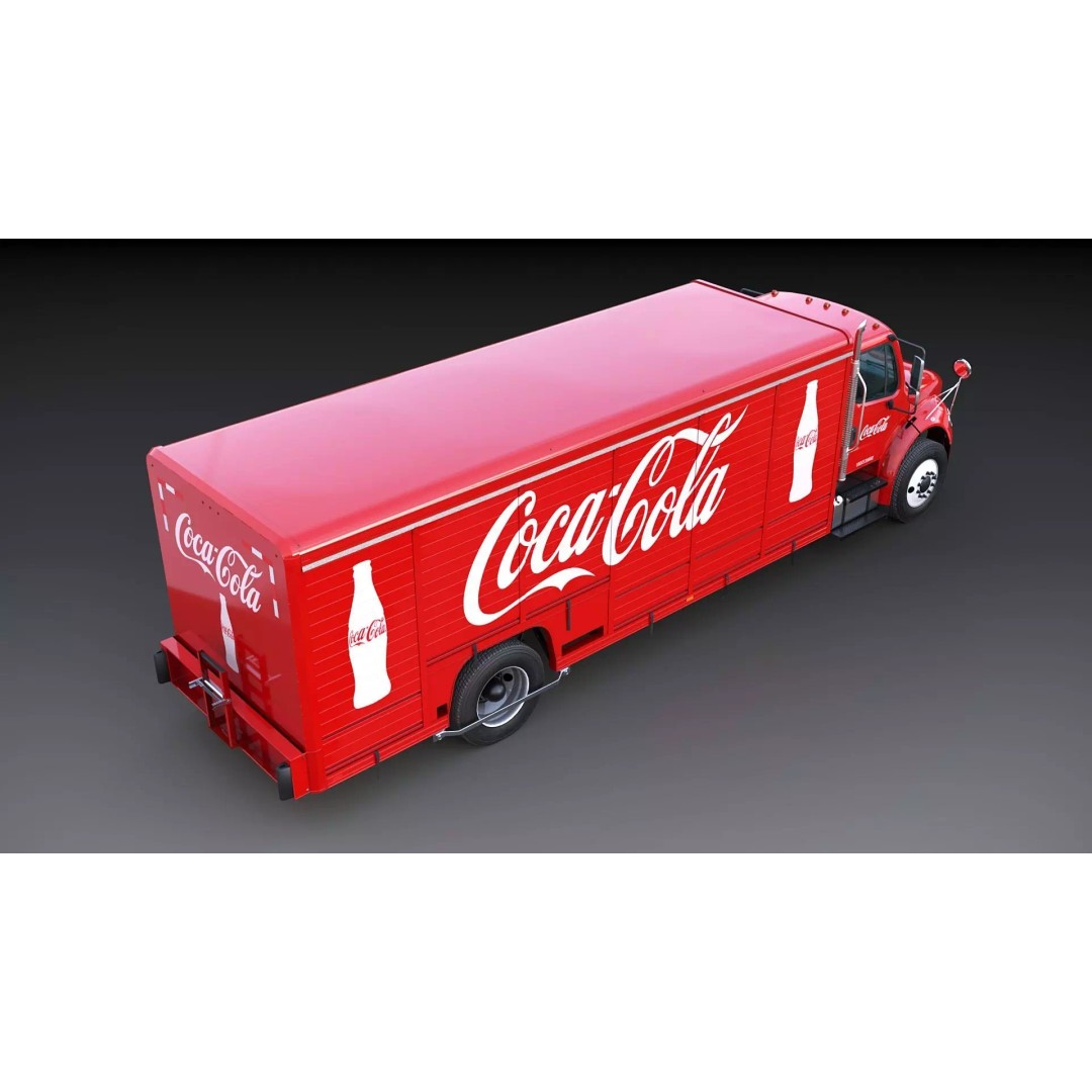 Freightliner M2 106 Beverage Truck 3D Model – Low Poly Game Asset, FBX - View 22
