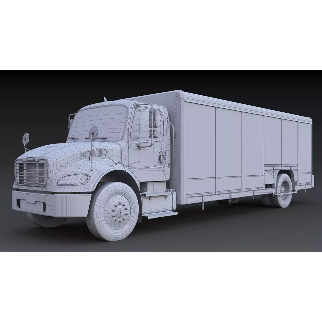 Freightliner M2 106 Beverage Truck 3D Model – Low Poly Game Asset, FBX - View 32