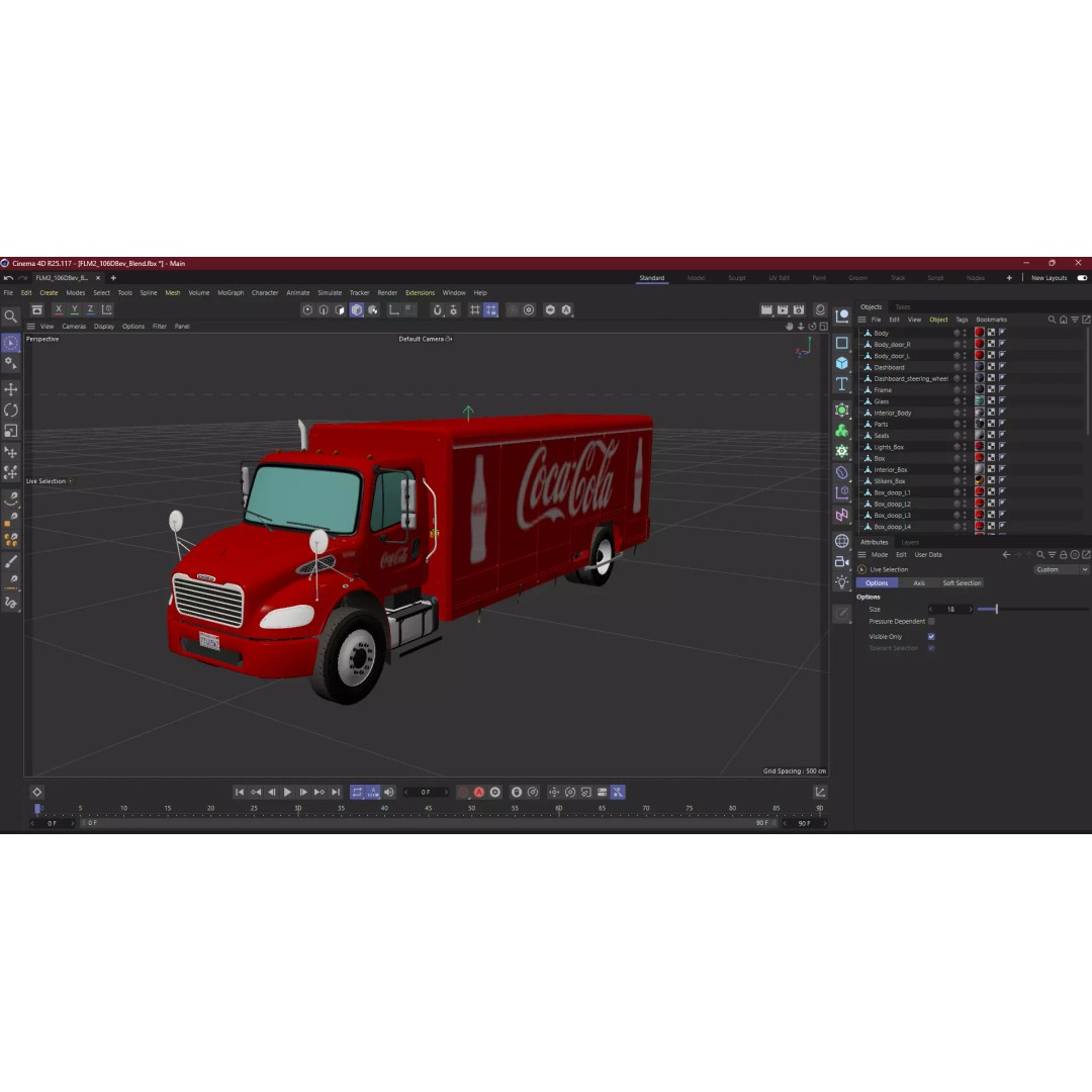 Freightliner M2 106 Beverage Truck 3D Model – Low Poly Game Asset, FBX - View 37