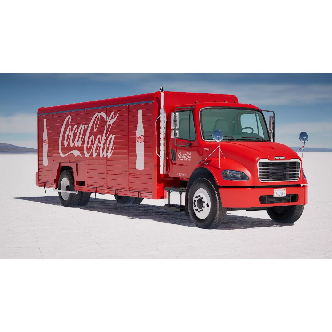 Freightliner M2 106 Beverage Truck 3D Model – Low Poly Game Asset, FBX - View 40