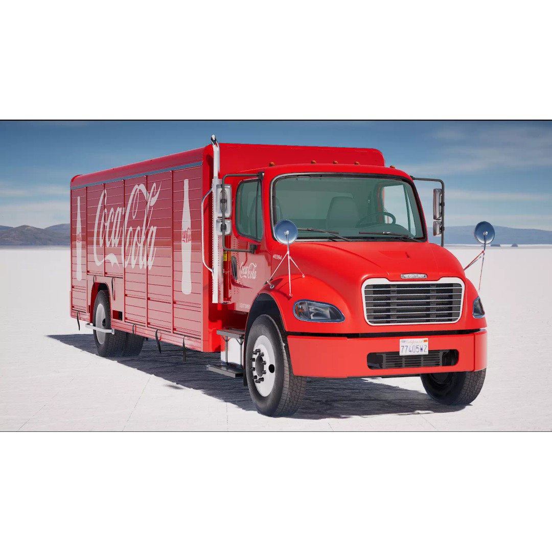 Freightliner M2 106 Beverage Truck 3D Model – Low Poly Game Asset, FBX - View 41