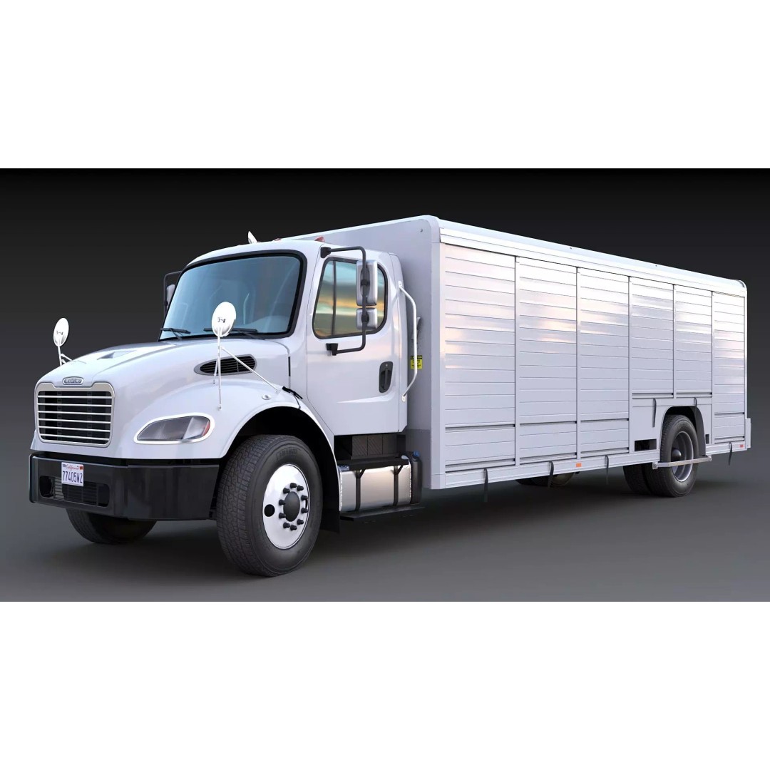 Freightliner M2 106 Beverage Truck 3D Model – Low Poly Game Asset, FBX - View 5
