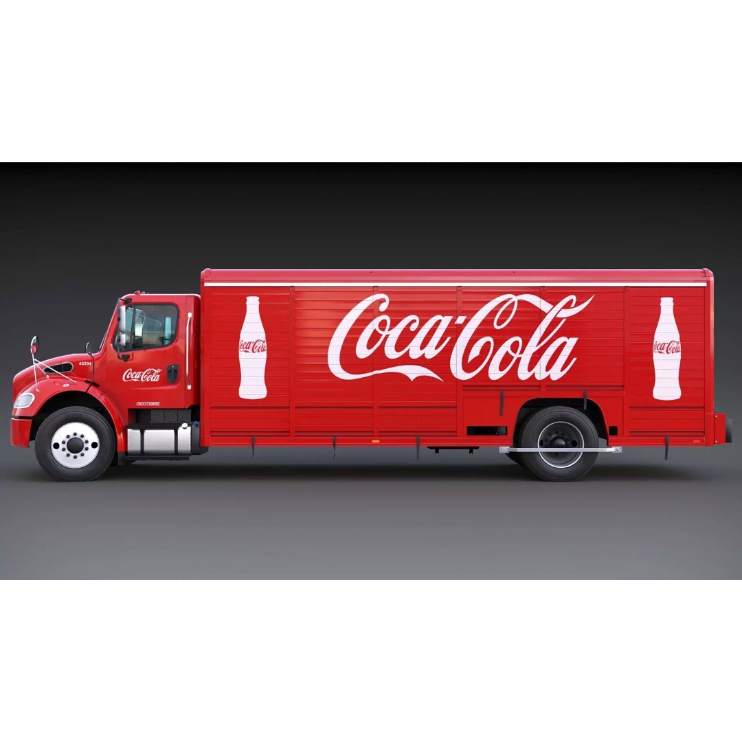 Freightliner M2 106 Beverage Truck 3D Model – Low Poly Game Asset, FBX - View 6