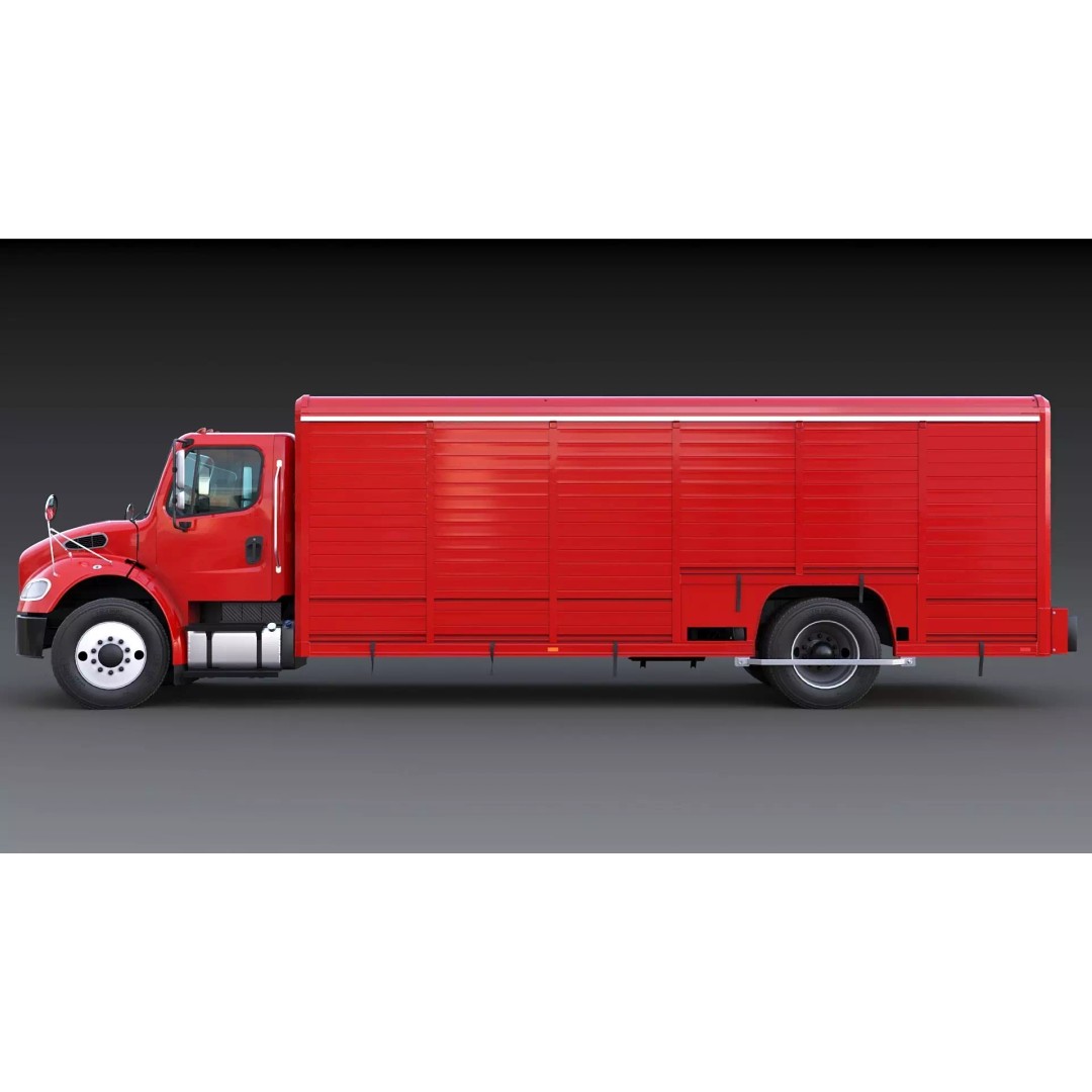 Freightliner M2 106 Beverage Truck 3D Model – Low Poly Game Asset, FBX - View 7