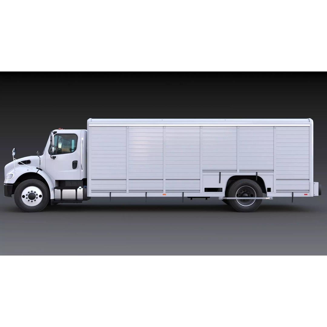 Freightliner M2 106 Beverage Truck 3D Model – Low Poly Game Asset, FBX - View 8