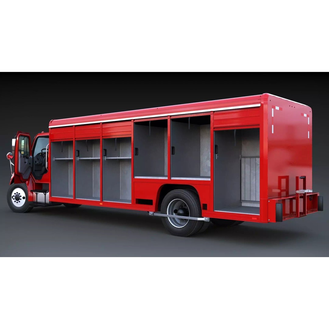 Freightliner M2 106 Beverage Truck 3D Model – Low Poly Game Asset, FBX - View 9