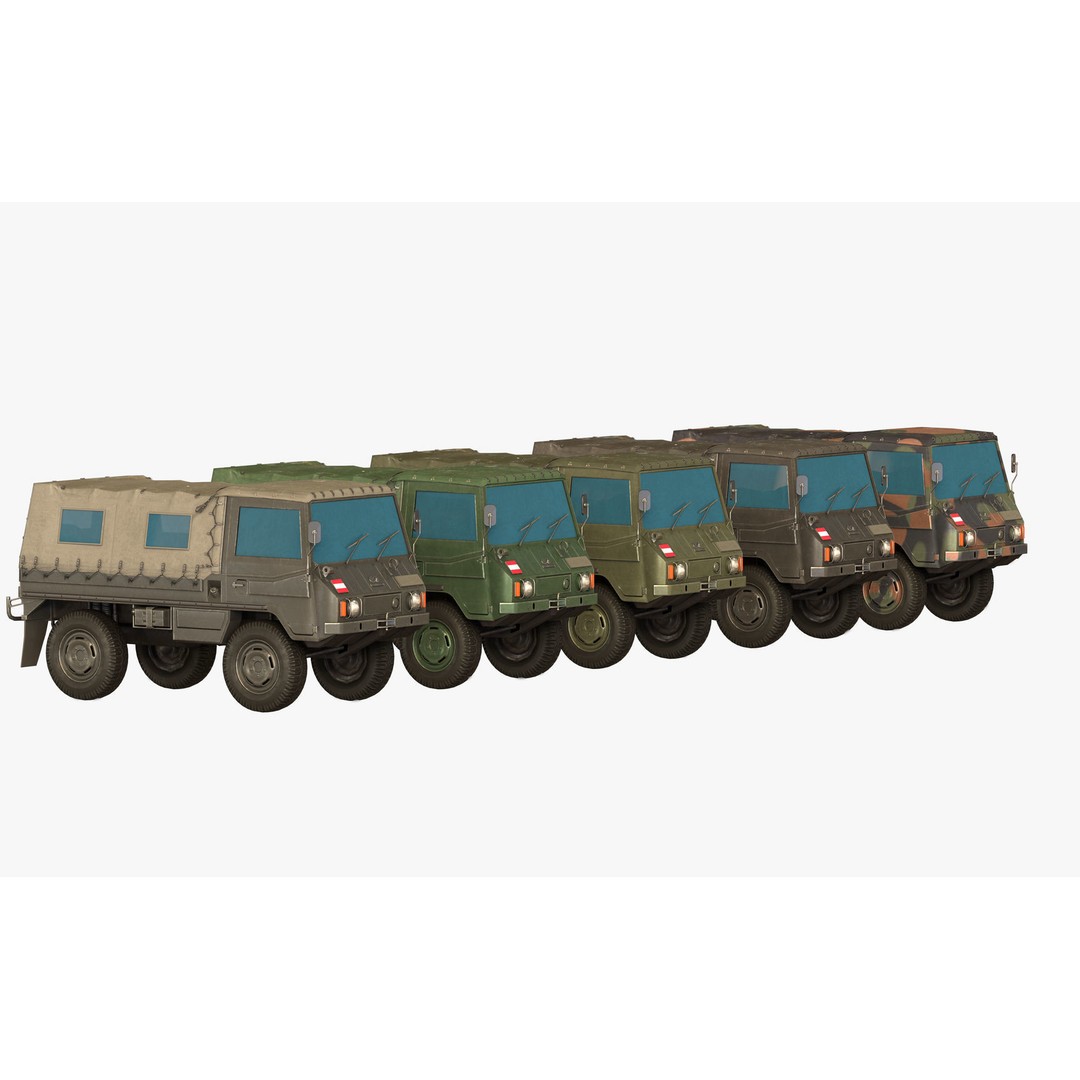 Pinzgauer 4x4 3D Model – Game Ready Rigged Low-Poly Vehicle - View 10
