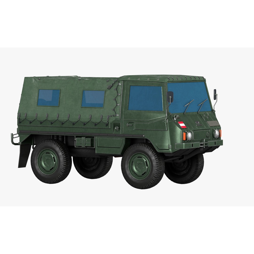 Pinzgauer 4x4 3D Model – Game Ready Rigged Low-Poly Vehicle - View 11