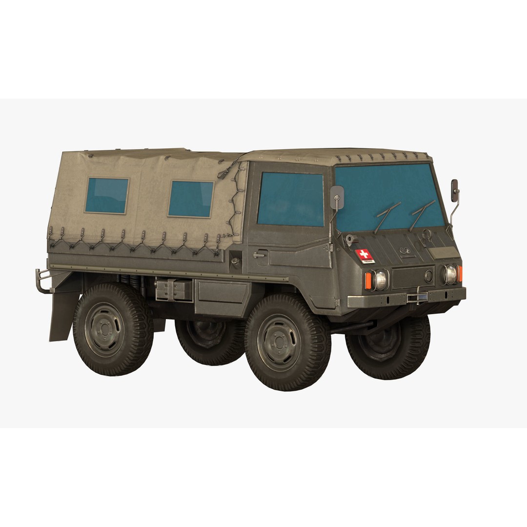 Pinzgauer 4x4 3D Model – Game Ready Rigged Low-Poly Vehicle - View 14