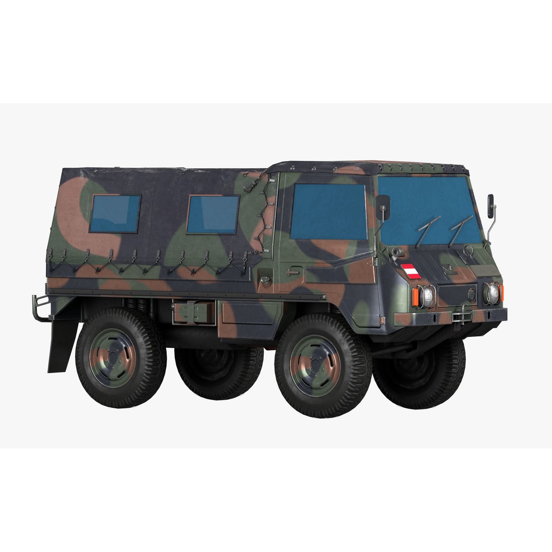 Pinzgauer 4x4 3D Model – Game Ready Rigged Low-Poly Vehicle - View 15
