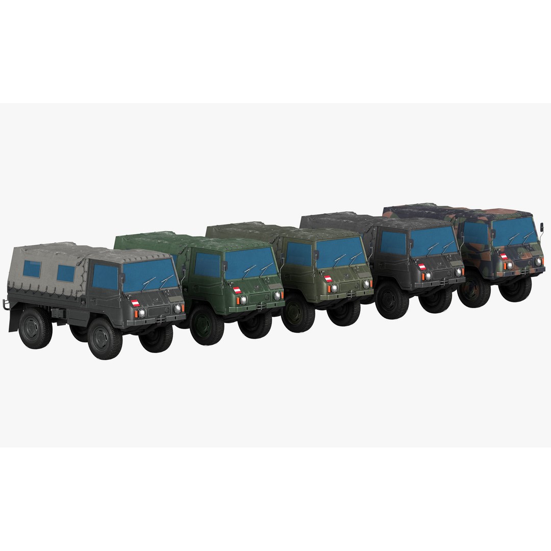 Pinzgauer 4x4 3D Model – Game Ready Rigged Low-Poly Vehicle - View 16