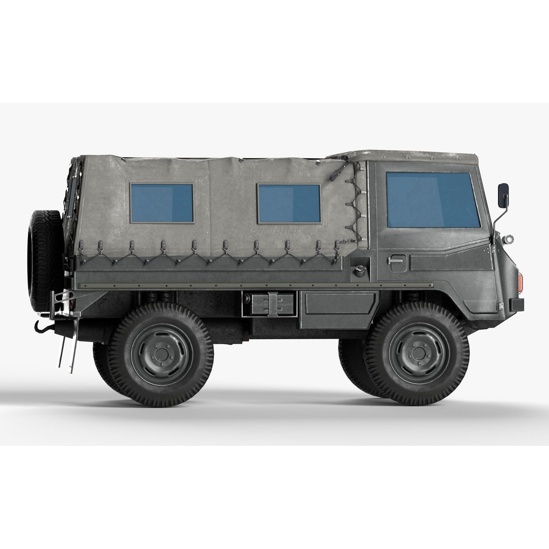 Pinzgauer 4x4 3D Model – Game Ready Rigged Low-Poly Vehicle - View 22