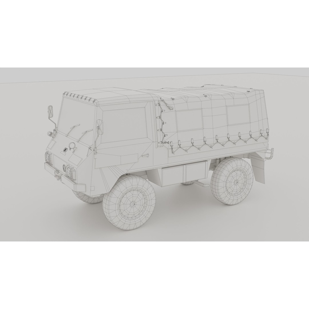 Pinzgauer 4x4 3D Model – Game Ready Rigged Low-Poly Vehicle - View 29