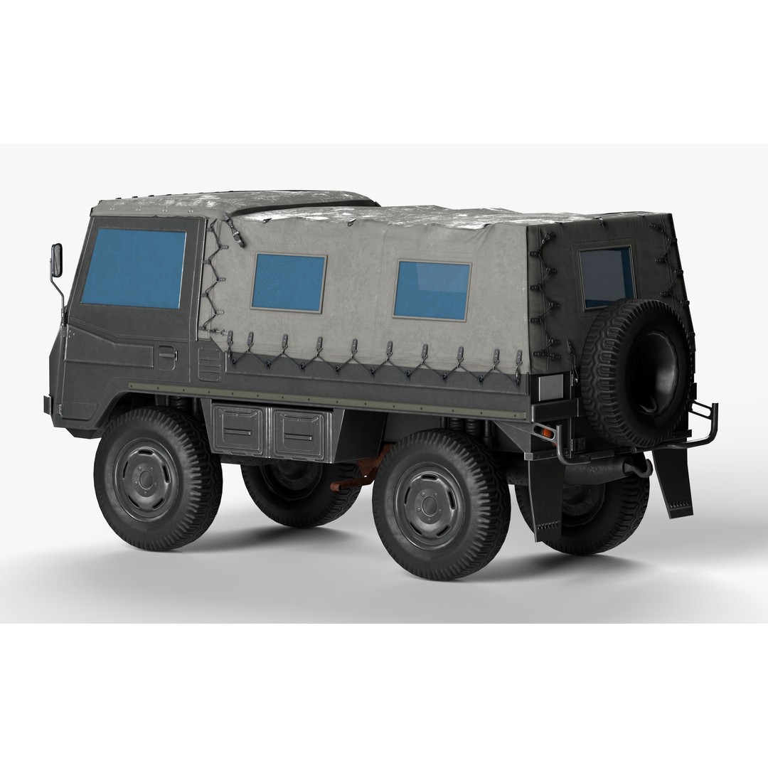Pinzgauer 4x4 3D Model – Game Ready Rigged Low-Poly Vehicle - View 4