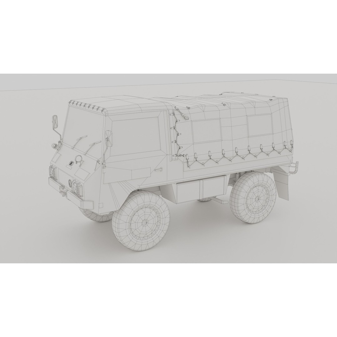 Pinzgauer 4x4 3D Model – Game Ready Rigged Low-Poly Vehicle - View 8