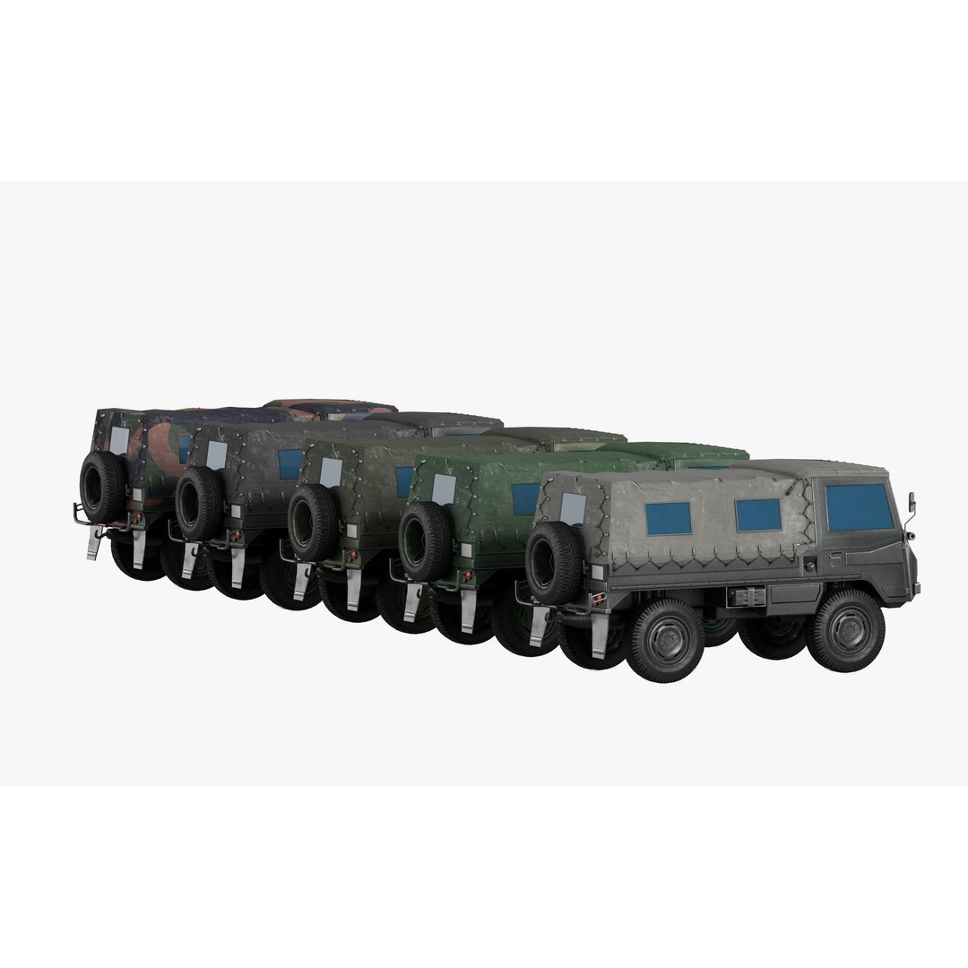 Pinzgauer 4x4 3D Model – Game Ready Rigged Low-Poly Vehicle - View 9