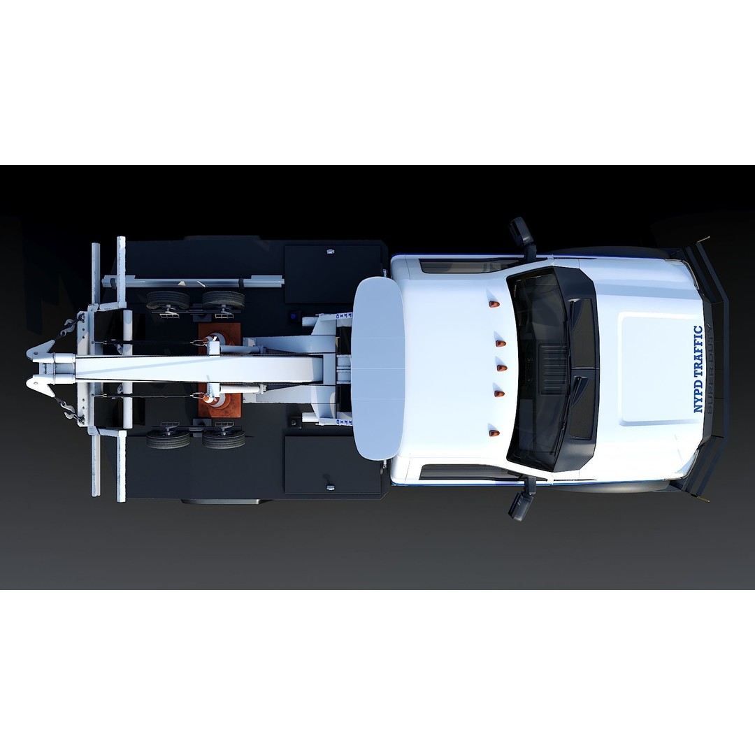 NYPD Tow Truck 3D Model – Low Poly Game Asset, FBX, PBR Textures - View 18