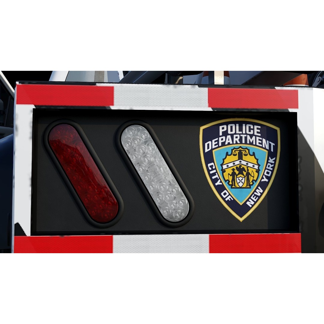 NYPD Tow Truck 3D Model – Low Poly Game Asset, FBX, PBR Textures - View 24