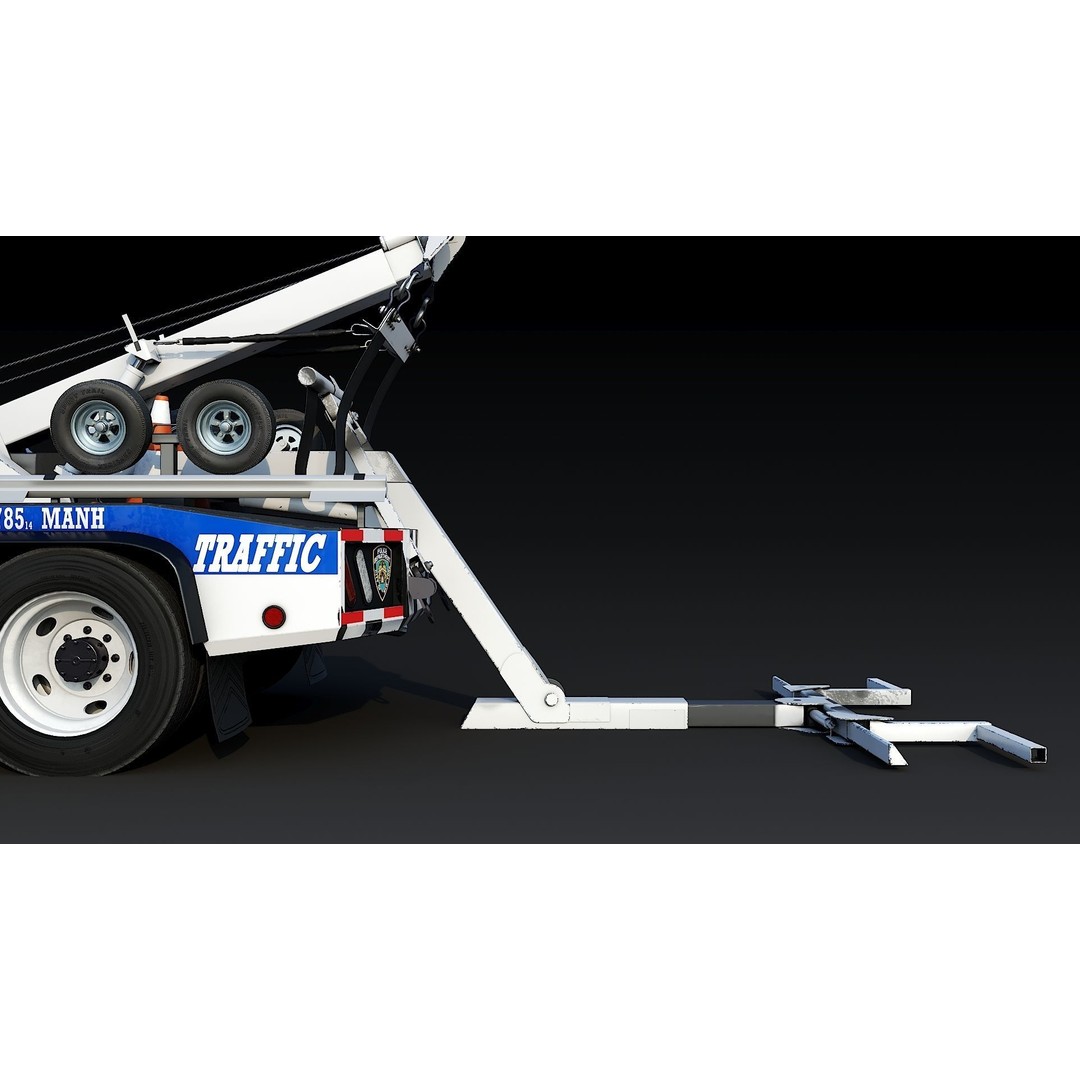 NYPD Tow Truck 3D Model – Low Poly Game Asset, FBX, PBR Textures - View 29