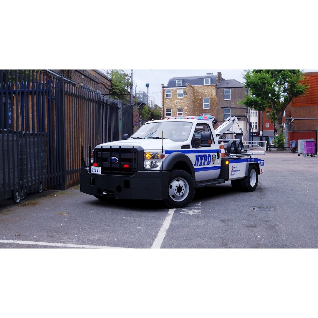 NYPD Tow Truck 3D Model – Low Poly Game Asset, FBX, PBR Textures - View 41