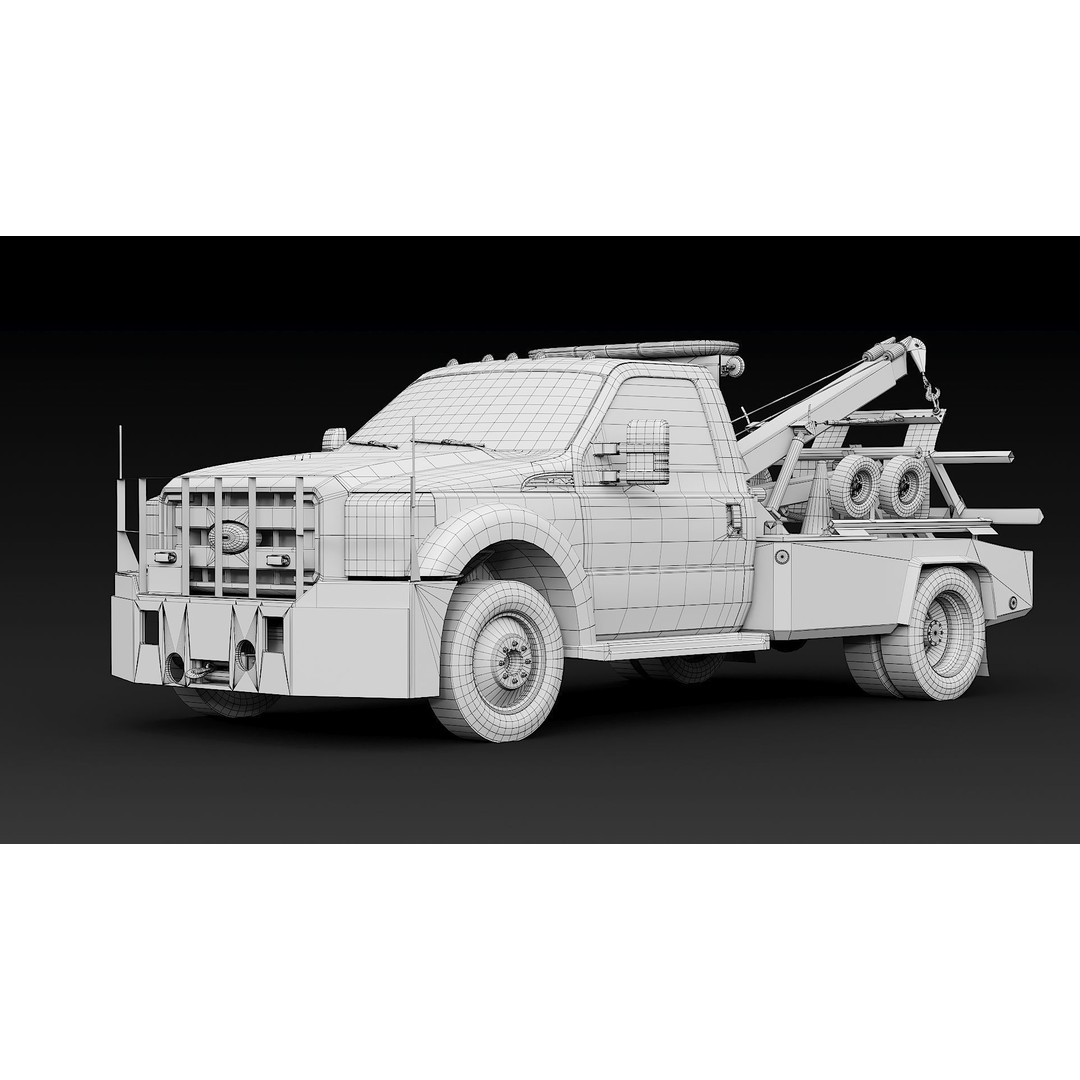 NYPD Tow Truck 3D Model – Low Poly Game Asset, FBX, PBR Textures - View 43