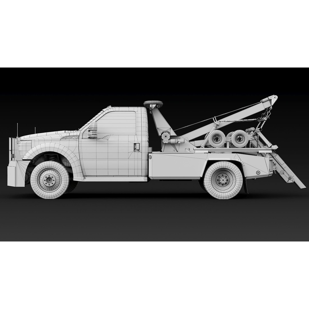 NYPD Tow Truck 3D Model – Low Poly Game Asset, FBX, PBR Textures - View 44