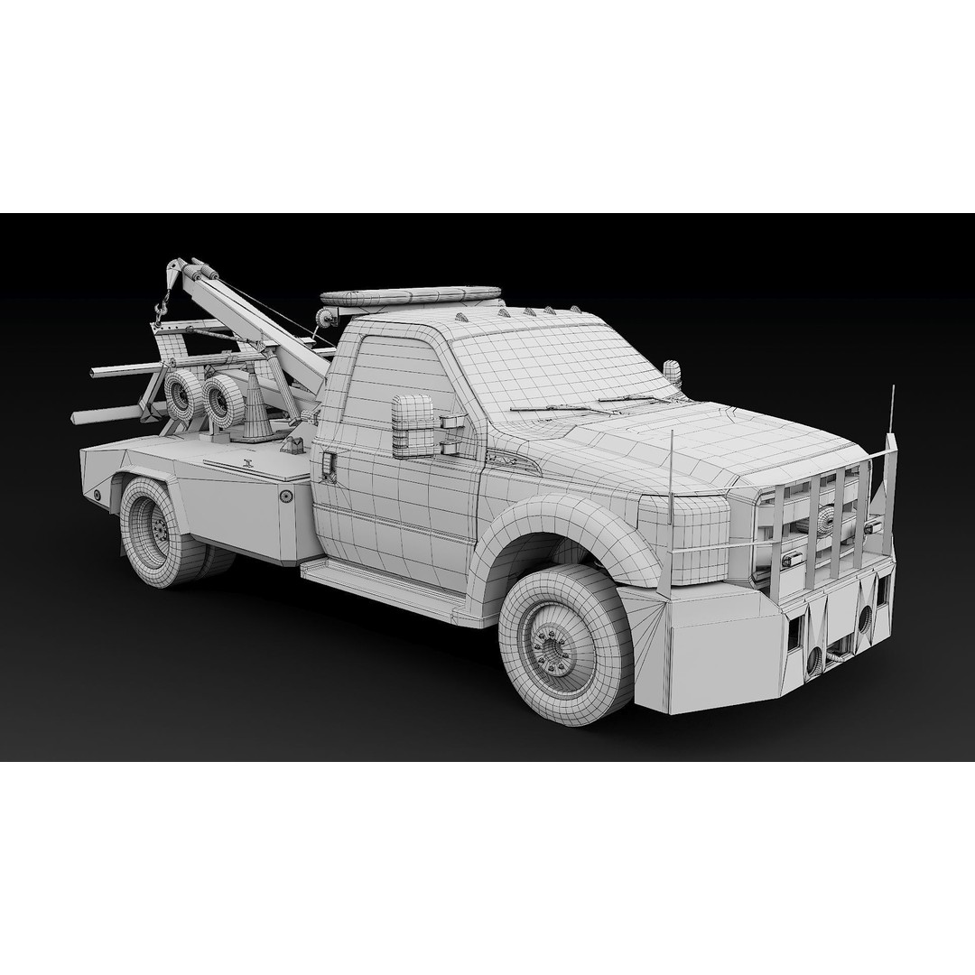 NYPD Tow Truck 3D Model – Low Poly Game Asset, FBX, PBR Textures - View 47