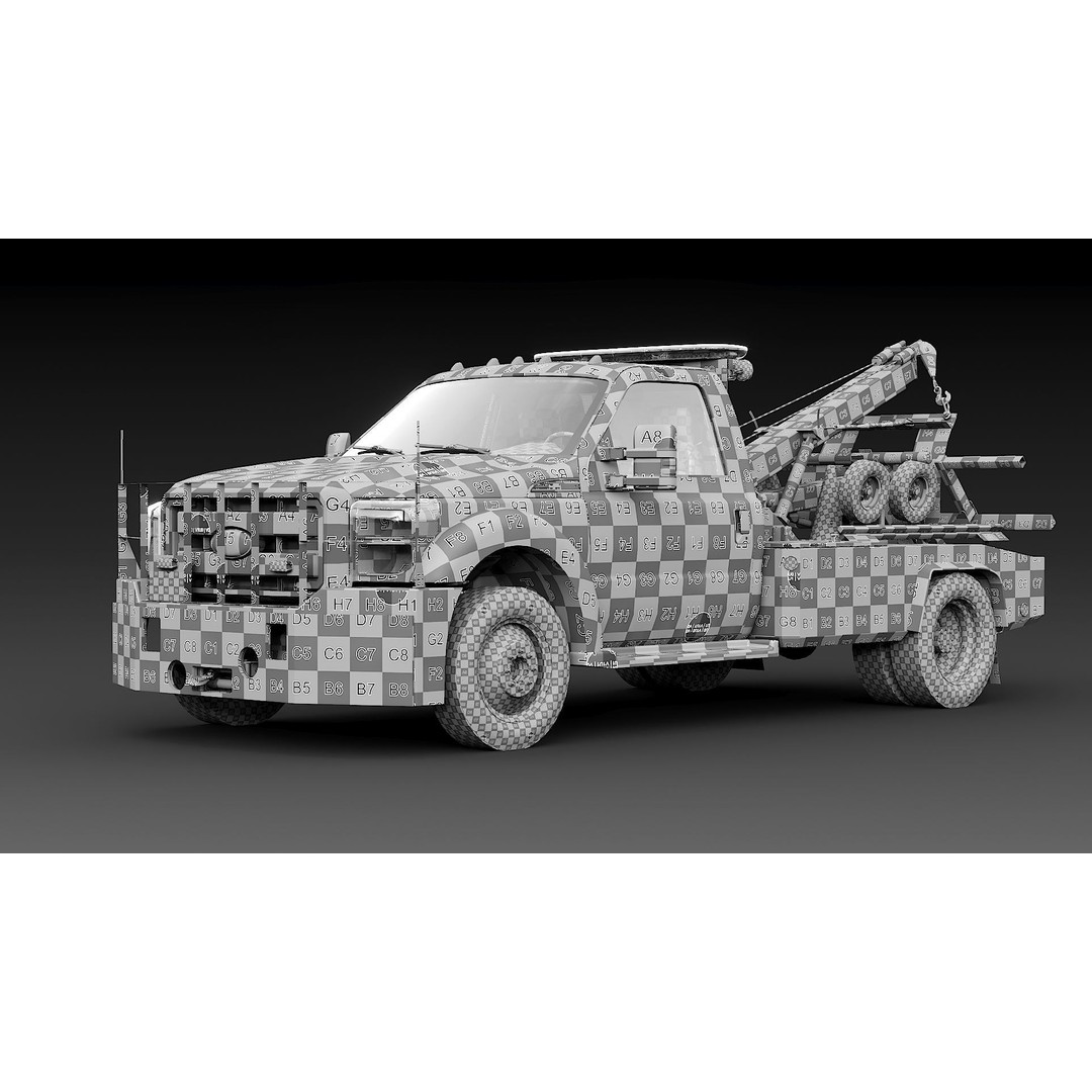 NYPD Tow Truck 3D Model – Low Poly Game Asset, FBX, PBR Textures - View 53