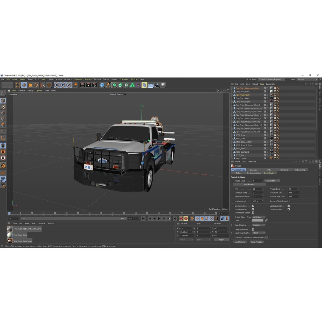 NYPD Tow Truck 3D Model – Low Poly Game Asset, FBX, PBR Textures - View 58