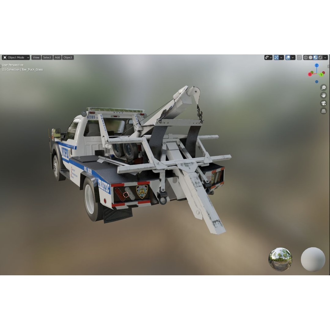 NYPD Tow Truck 3D Model – Low Poly Game Asset, FBX, PBR Textures - View 60