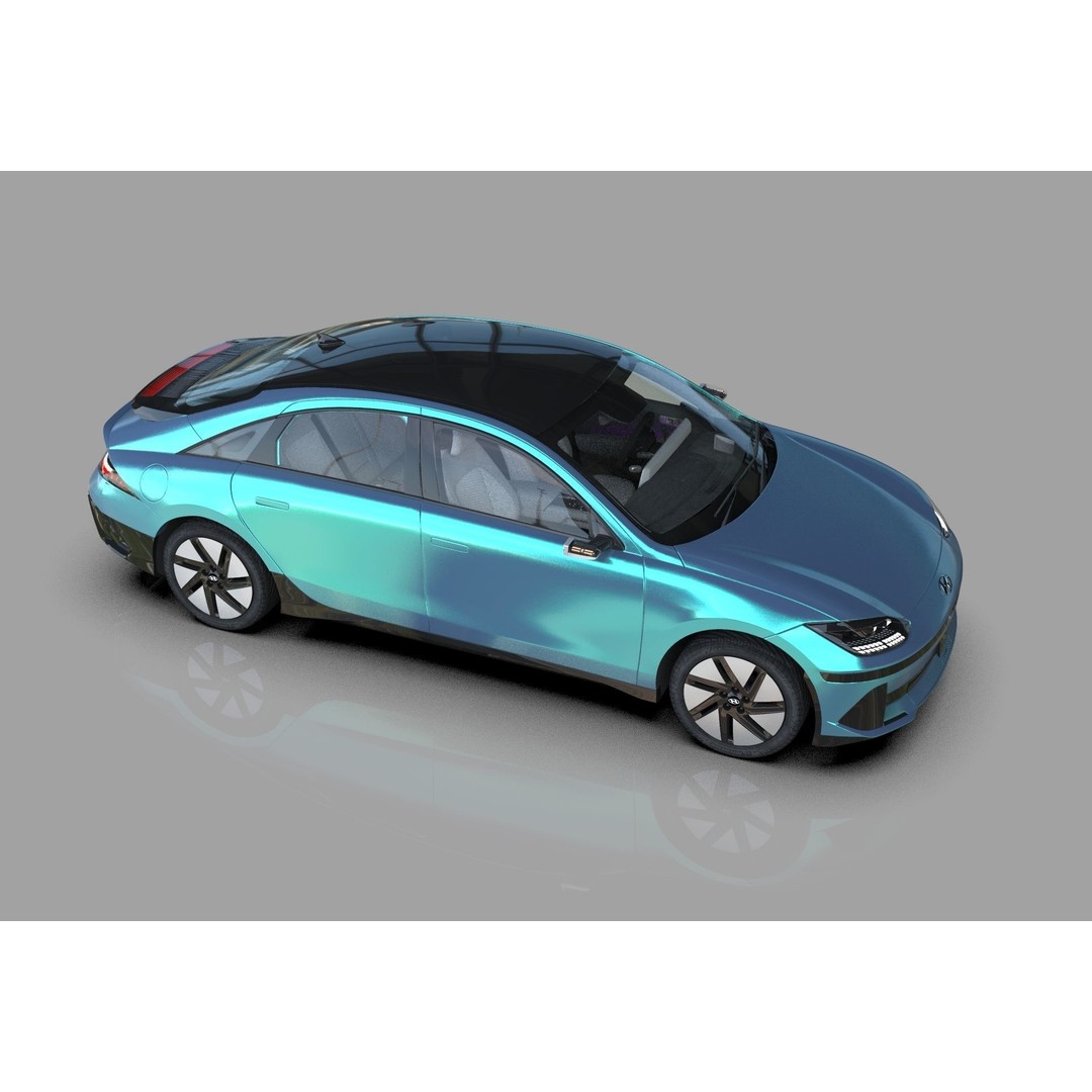 Hyundai Ioniq 6 3D Model – High Poly Sport Sedan, FBX, OBJ, Blender - View 17