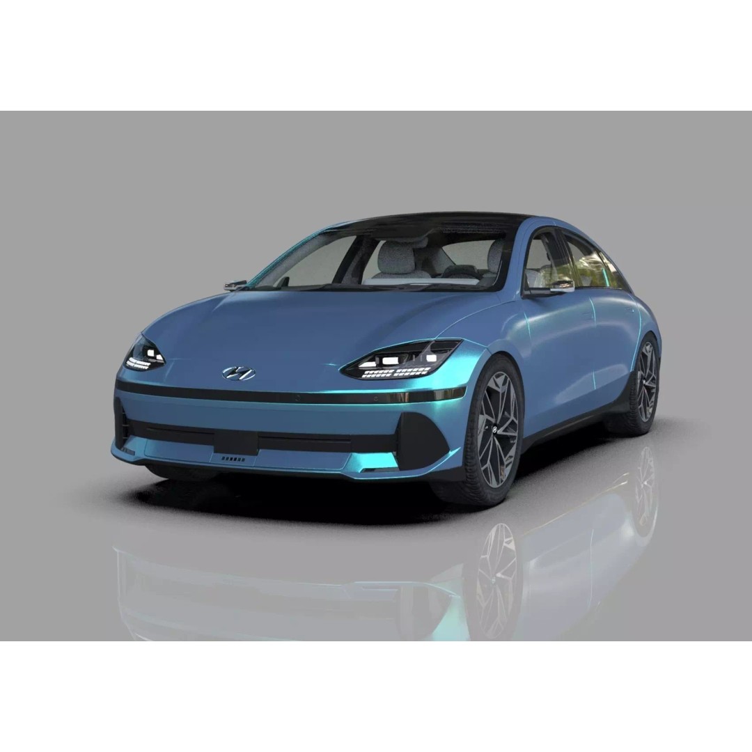 Hyundai Ioniq 6 3D Model – High Poly Sport Sedan, FBX, OBJ, Blender - View 2