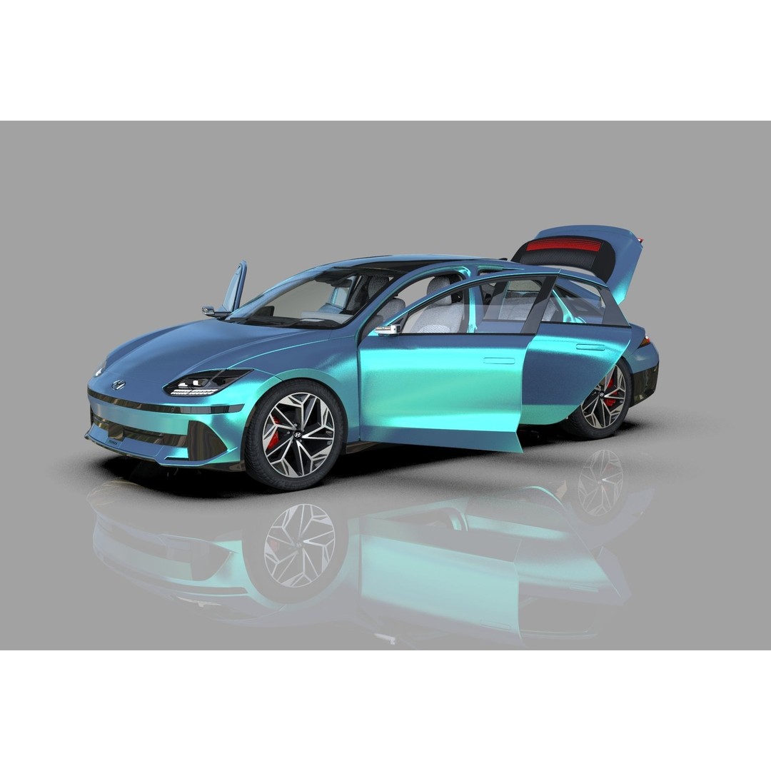 Hyundai Ioniq 6 3D Model – High Poly Sport Sedan, FBX, OBJ, Blender - View 21