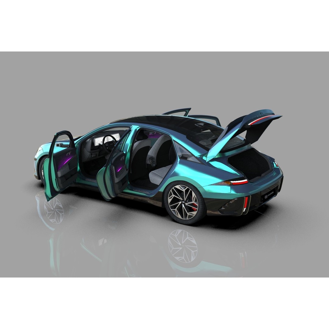Hyundai Ioniq 6 3D Model – High Poly Sport Sedan, FBX, OBJ, Blender - View 22
