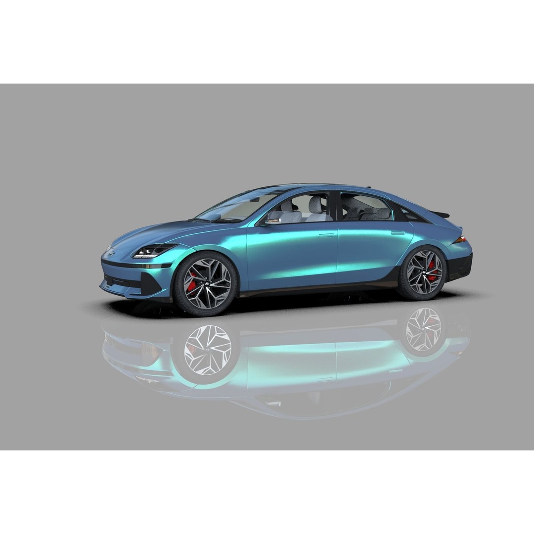 Hyundai Ioniq 6 3D Model – High Poly Sport Sedan, FBX, OBJ, Blender - View 3