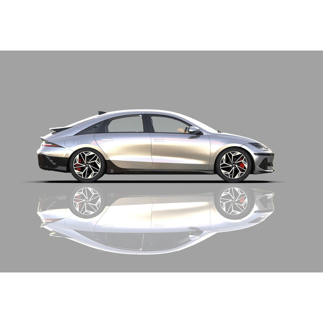 Hyundai Ioniq 6 3D Model – High Poly Sport Sedan, FBX, OBJ, Blender - View 34