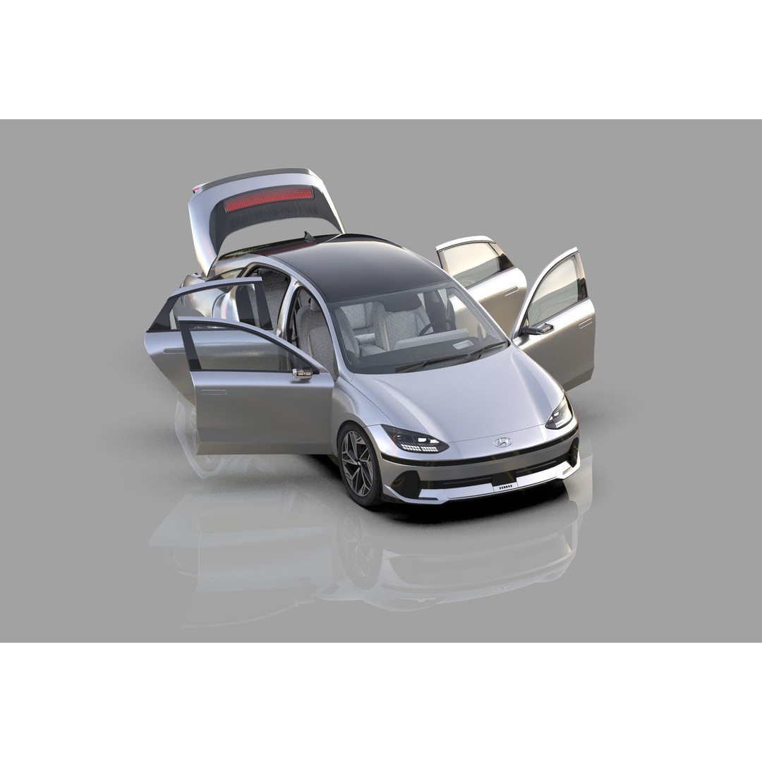 Hyundai Ioniq 6 3D Model – High Poly Sport Sedan, FBX, OBJ, Blender - View 36